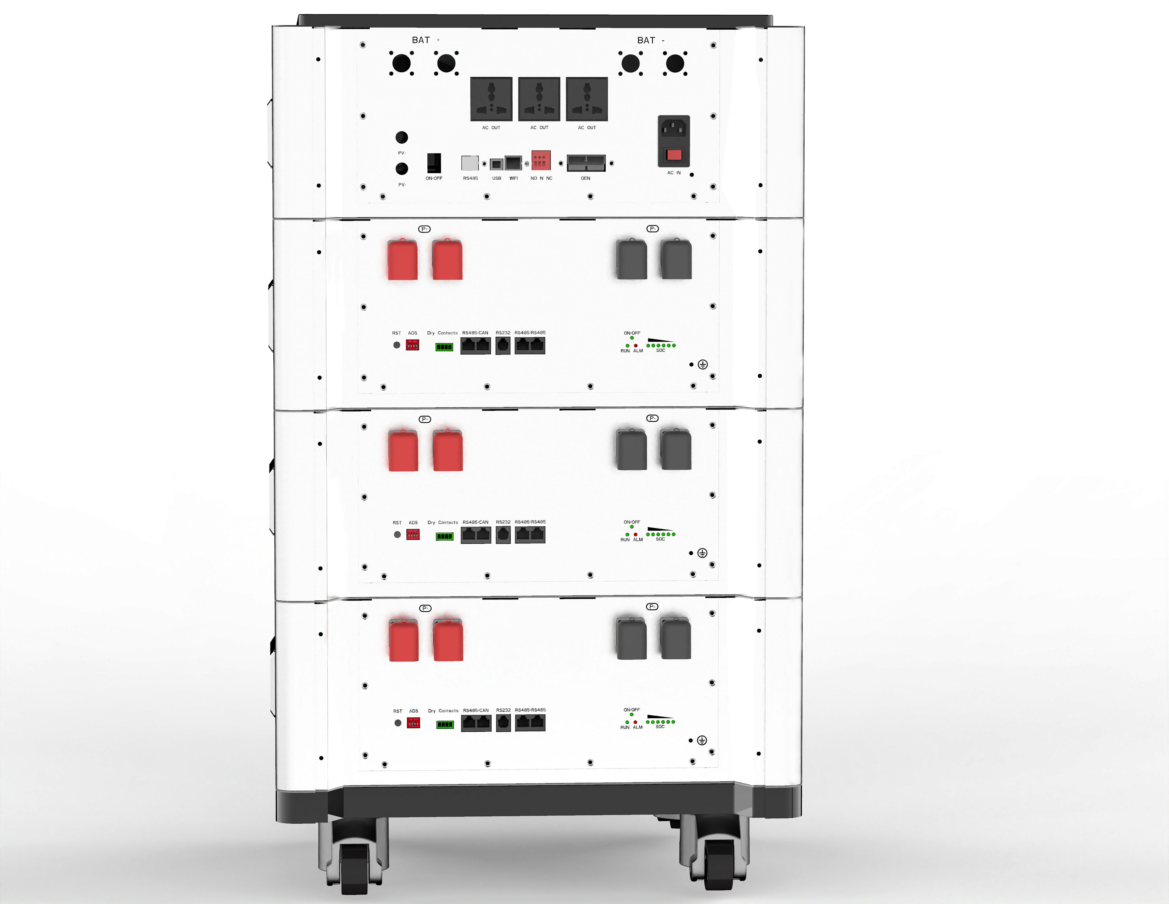 Onduleur solaire tout-en-un de 11 kW et batterie de 46,08 kWh, batteries Lifepo4 de 51,2 V