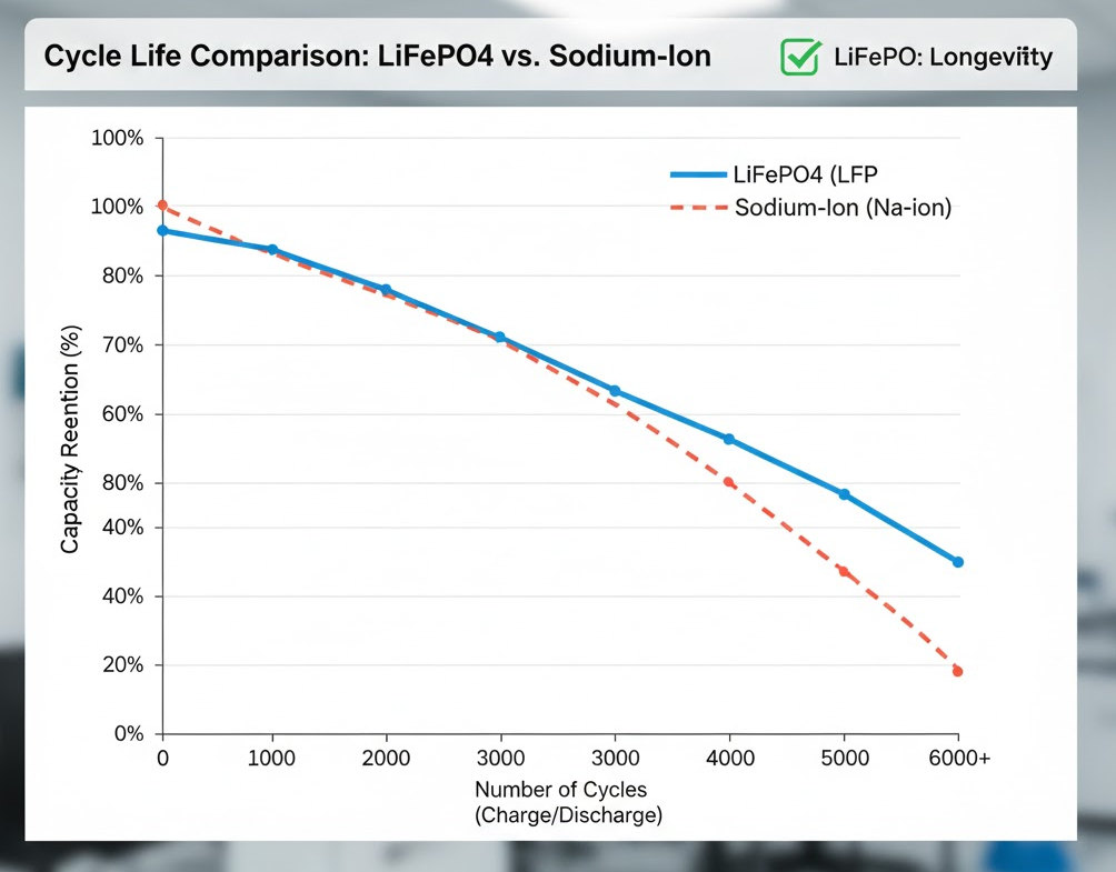 LiFePO4 vs ions sodium 