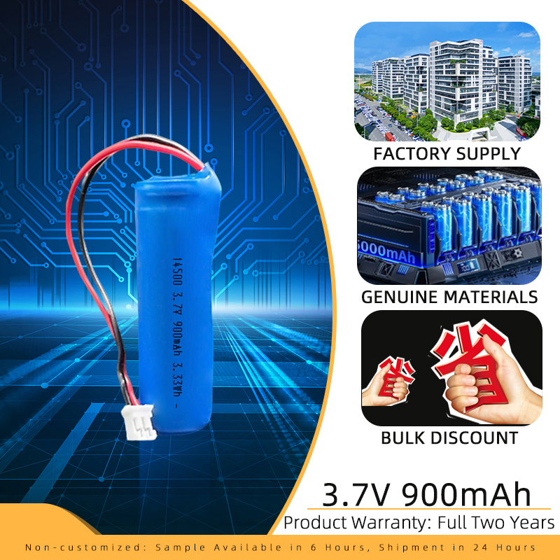 Cellule de batterie Li-ion rechargeable 14500 3,7 V 900 mAh