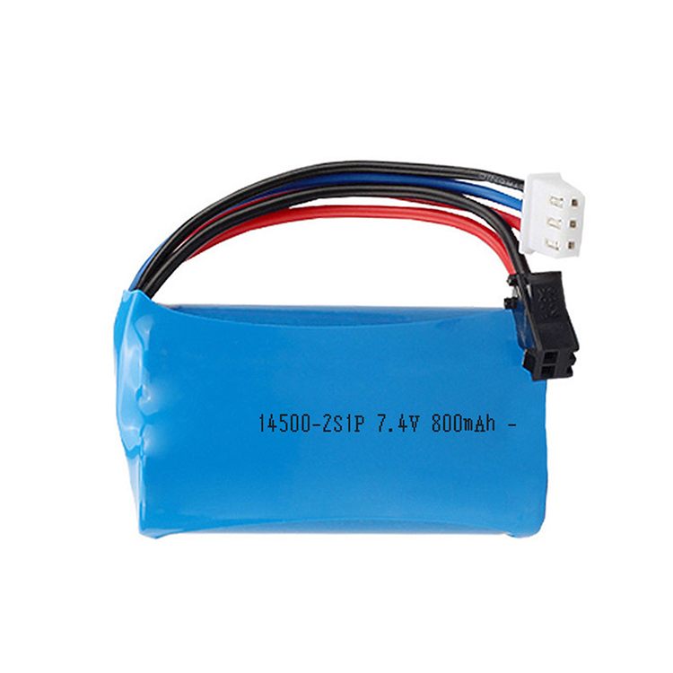 paquet de batterie d'ion de lithium de 14500 7.4v 800mAh 2s1p