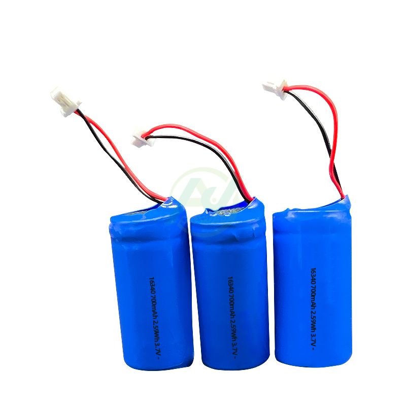 Cellule de batterie cylindrique au lithium-ion 16340 3,7 V 700 mah