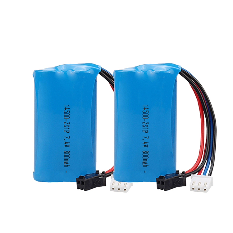 paquet de batterie d'ion de lithium de 14500 7.4v 800mAh 2s1p