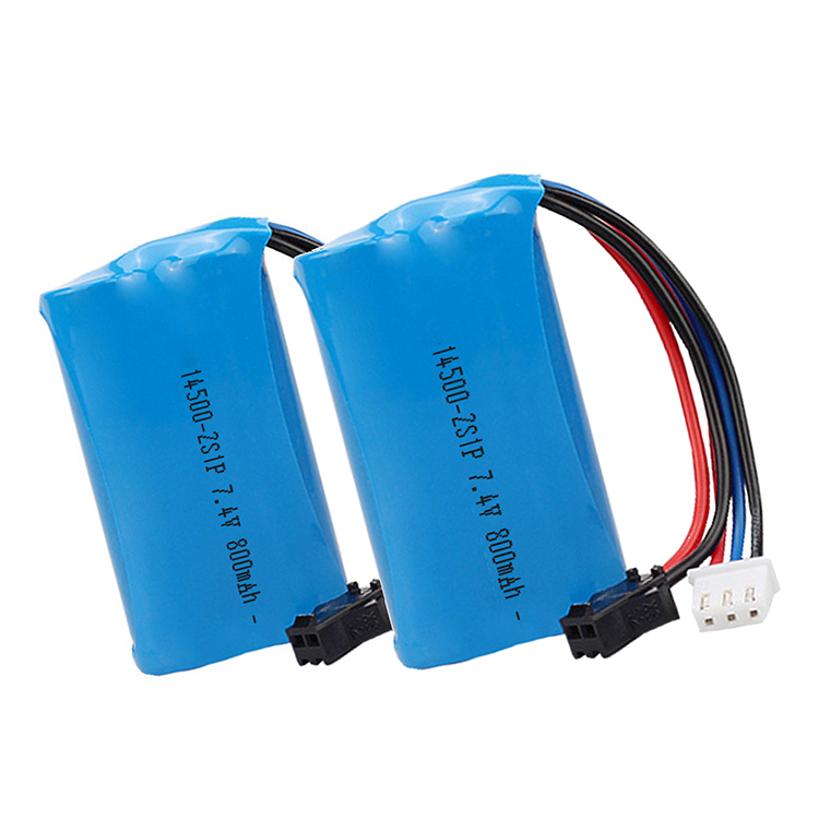 paquet de batterie d'ion de lithium de 14500 7.4v 800mAh 2s1p