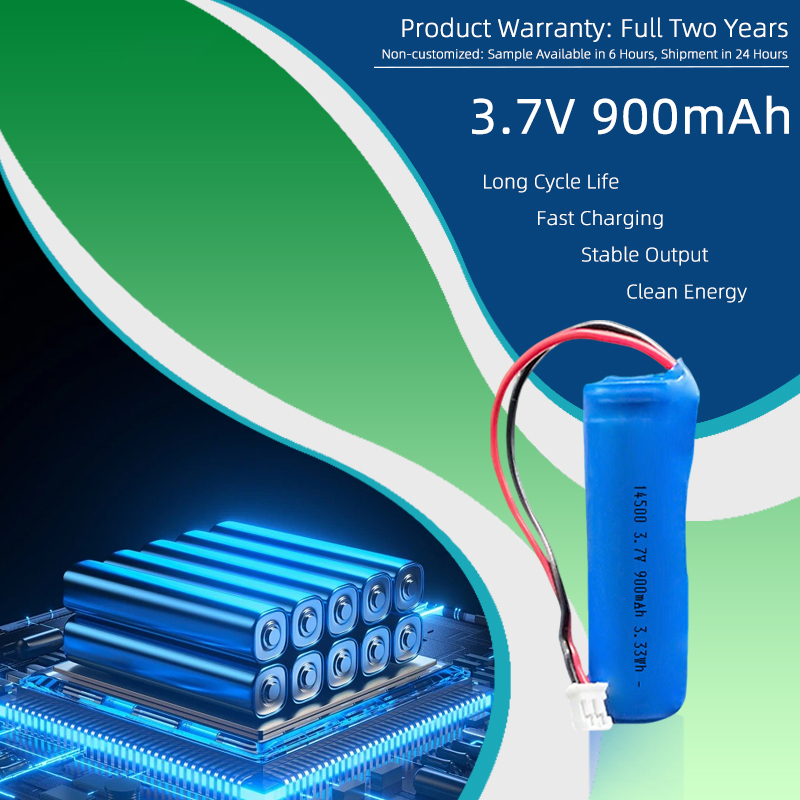 Cellule de batterie Li-ion rechargeable 14500 3,7 V 900 mAh